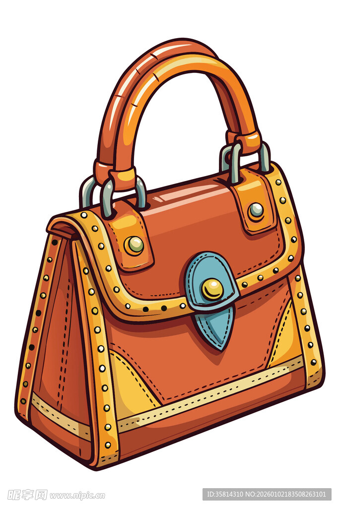 复古风手提包插画