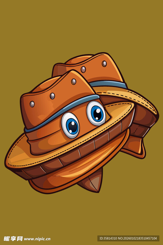 卡通风格带眼帽子形象