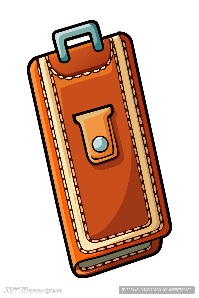 橙色卡通风格手提皮包