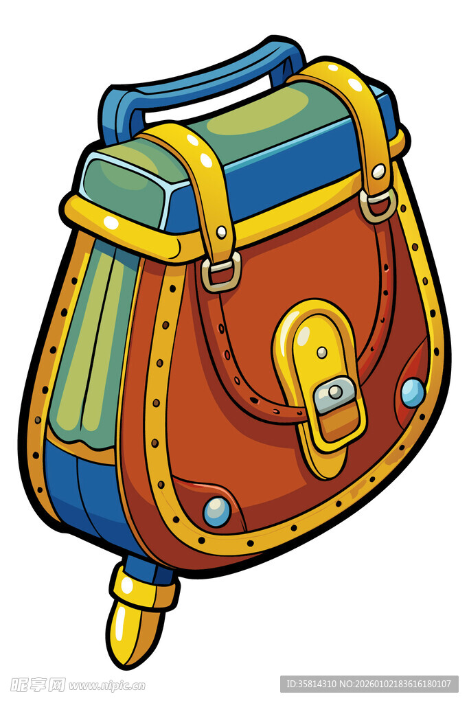 复古风多彩皮质背包