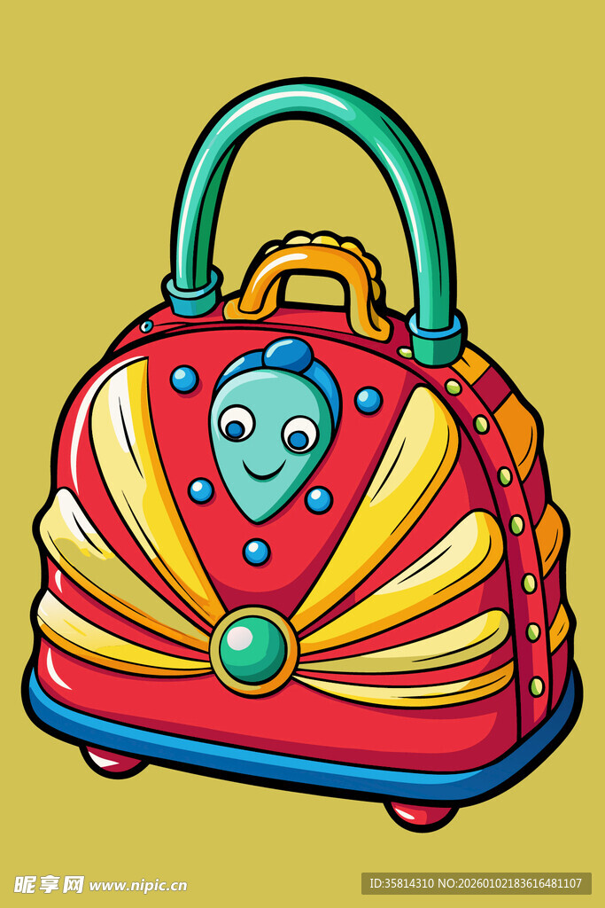 卡通多彩手提包