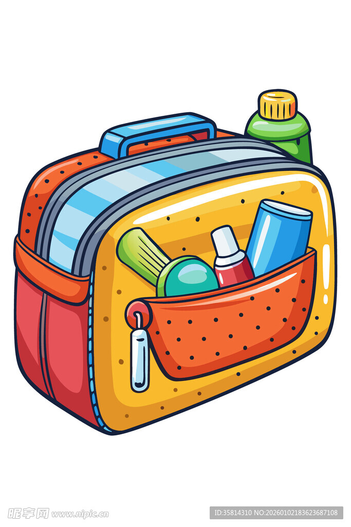彩色卡通风的可爱文具包