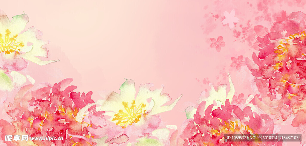 粉色花卉背景图