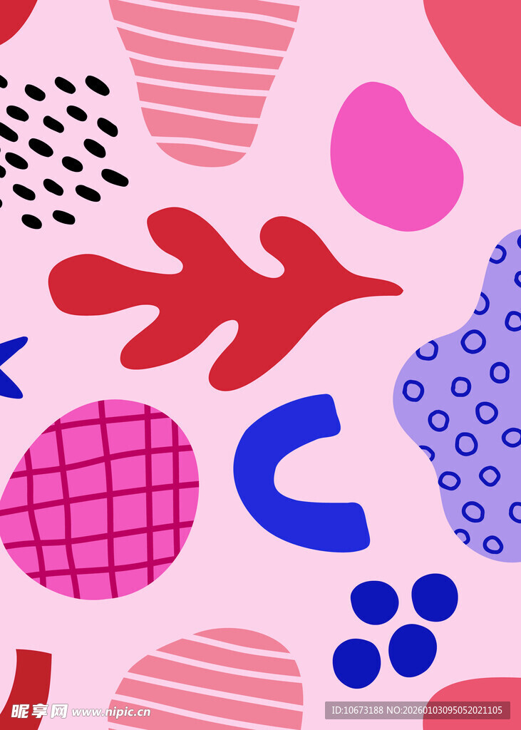 多彩几何抽象图案元素