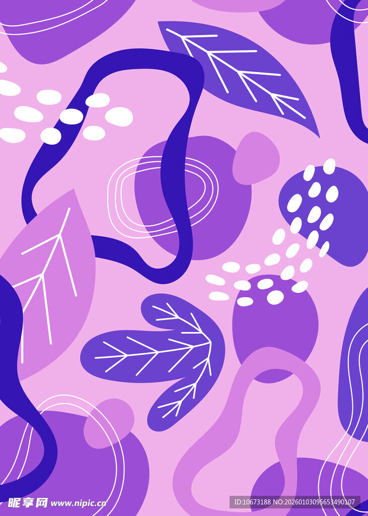 梦幻紫色植物图案背景