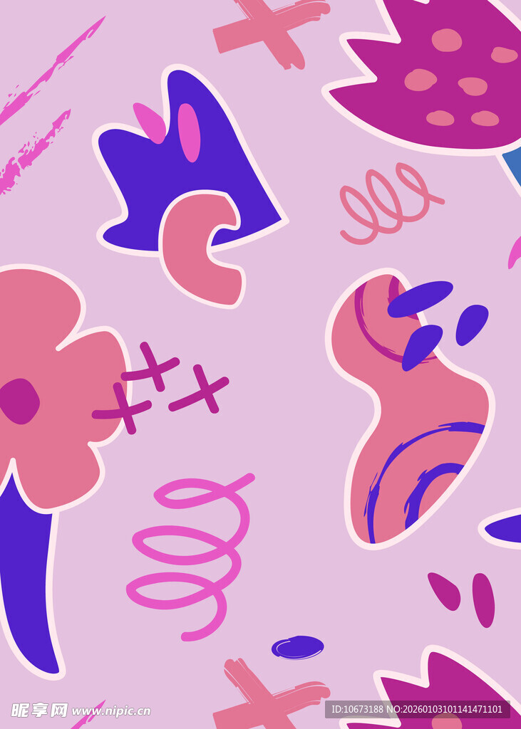 梦幻花卉抽象图案设计