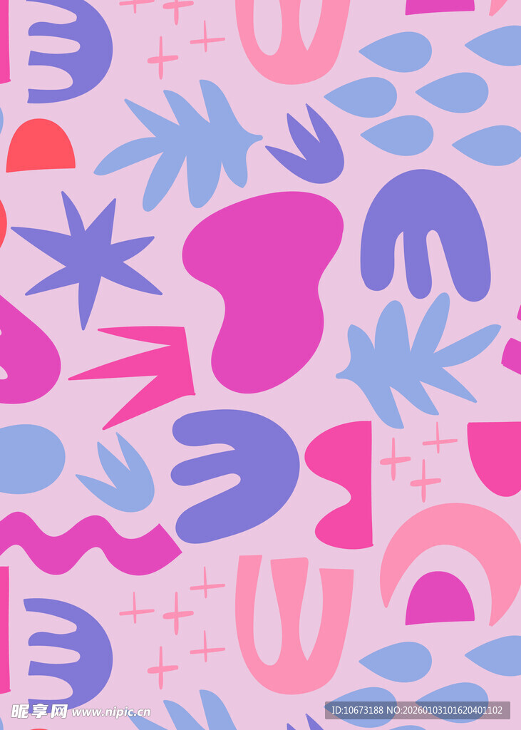 梦幻多彩抽象几何图案背景