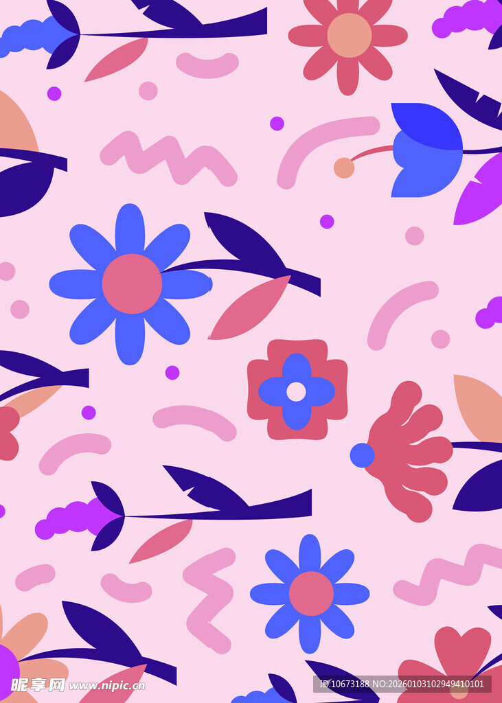 粉色花卉图案背景设计