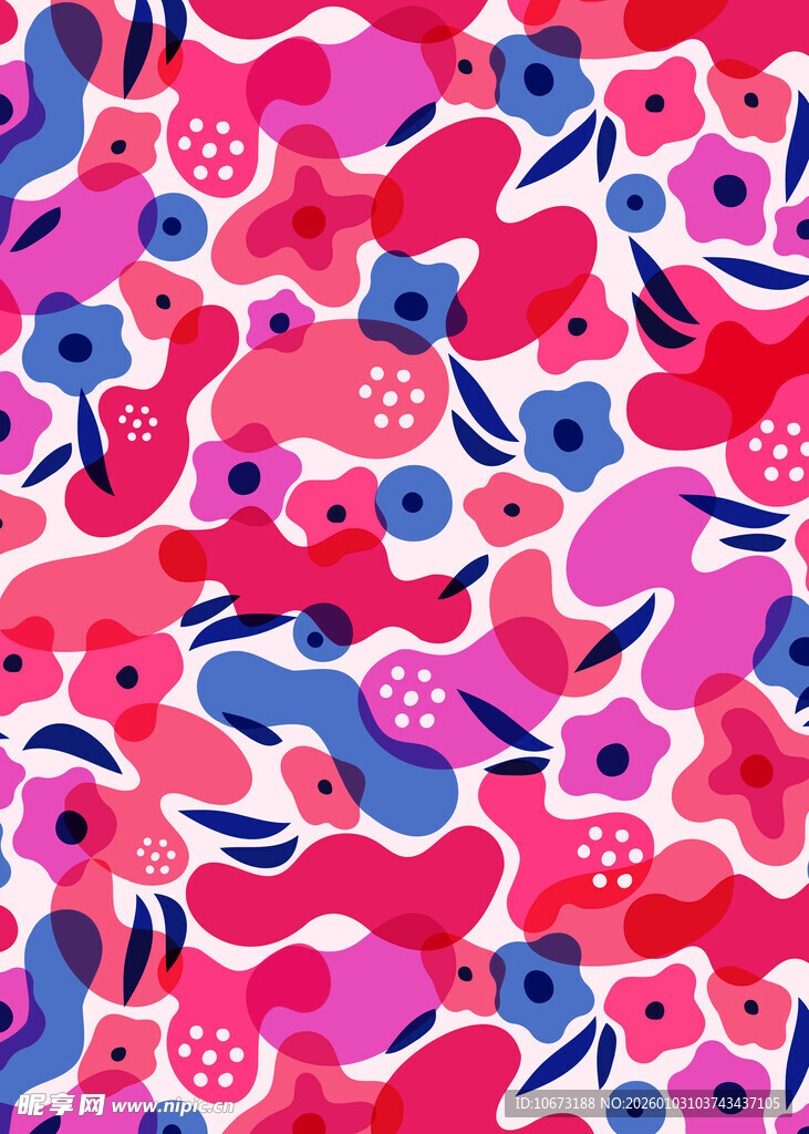 多彩花卉抽象图案背景