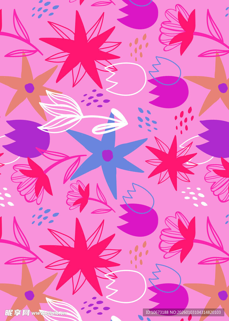 海洋元素多彩图案背景