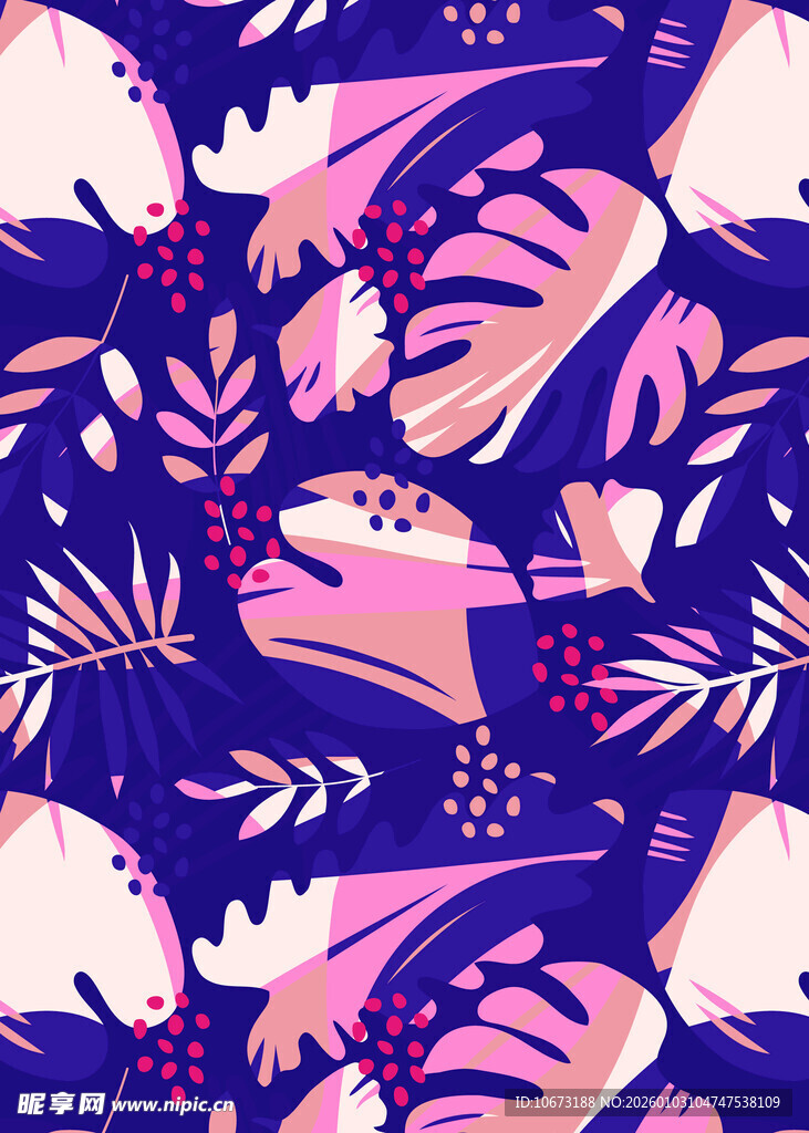 热带植物花卉图案背景