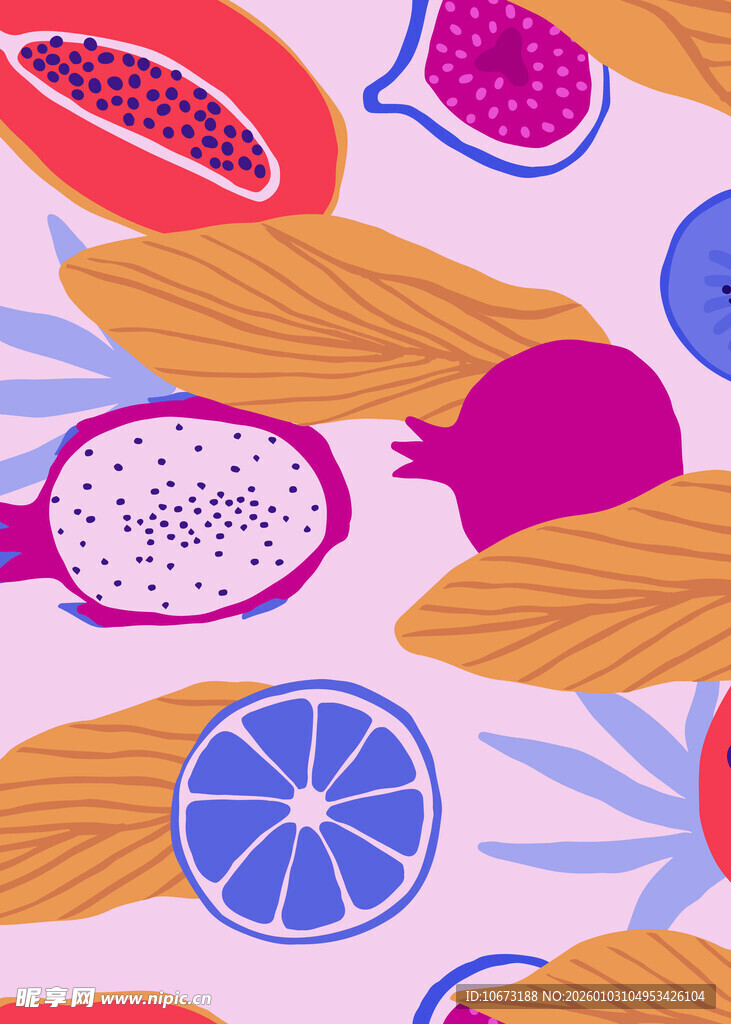缤纷水果插画图案