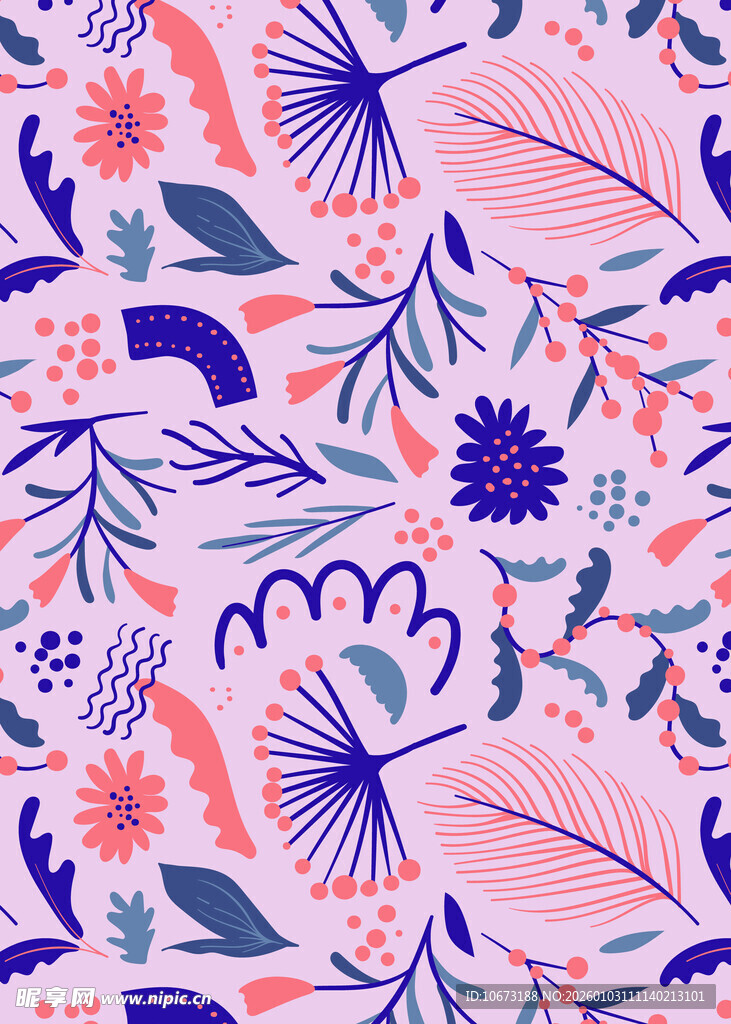 粉色系花卉植物图案背景