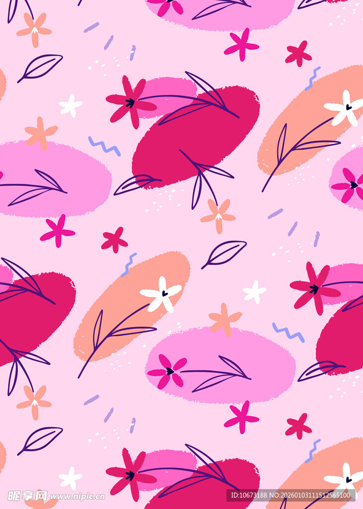 粉色梦幻羽毛星星图案背景