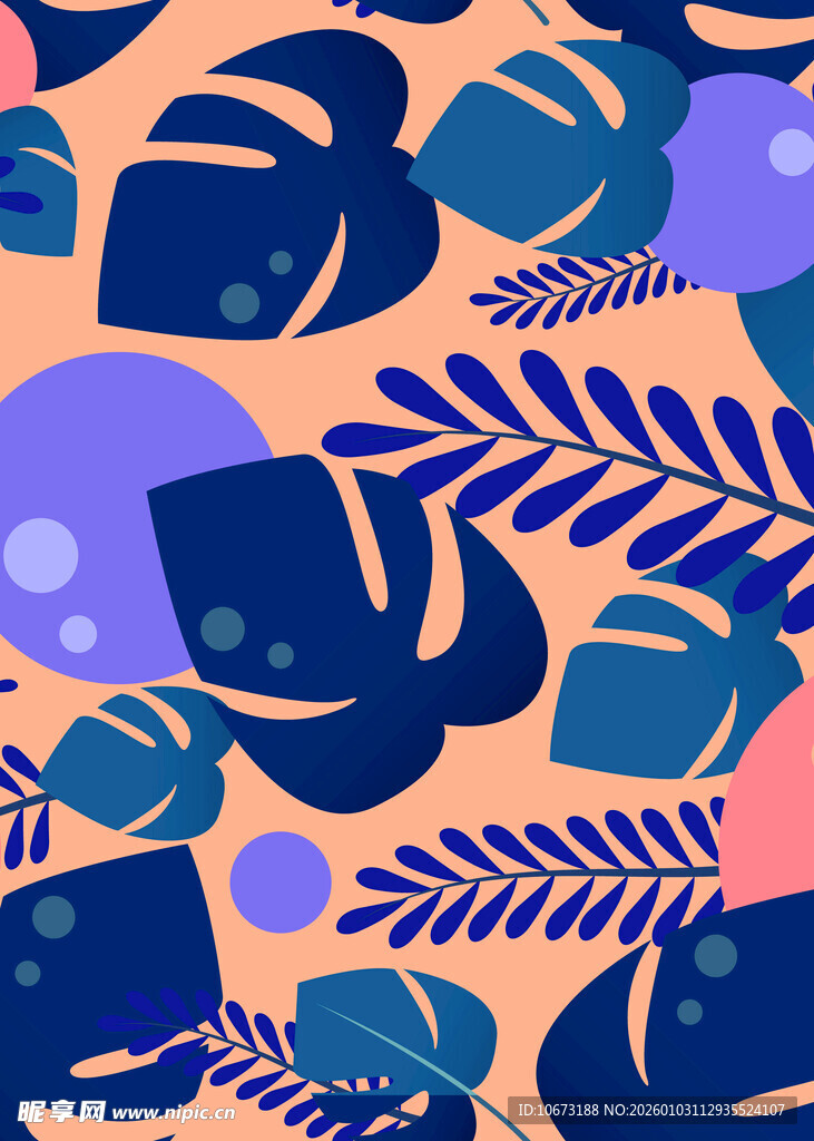 热带植物图案背景设计