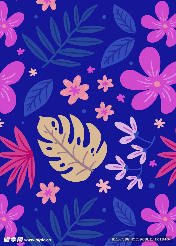 梦幻花卉图案背景