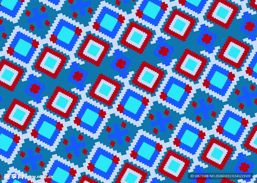 红蓝几何图案背景纹理