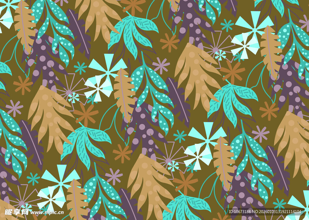 热带植物花卉图案背景