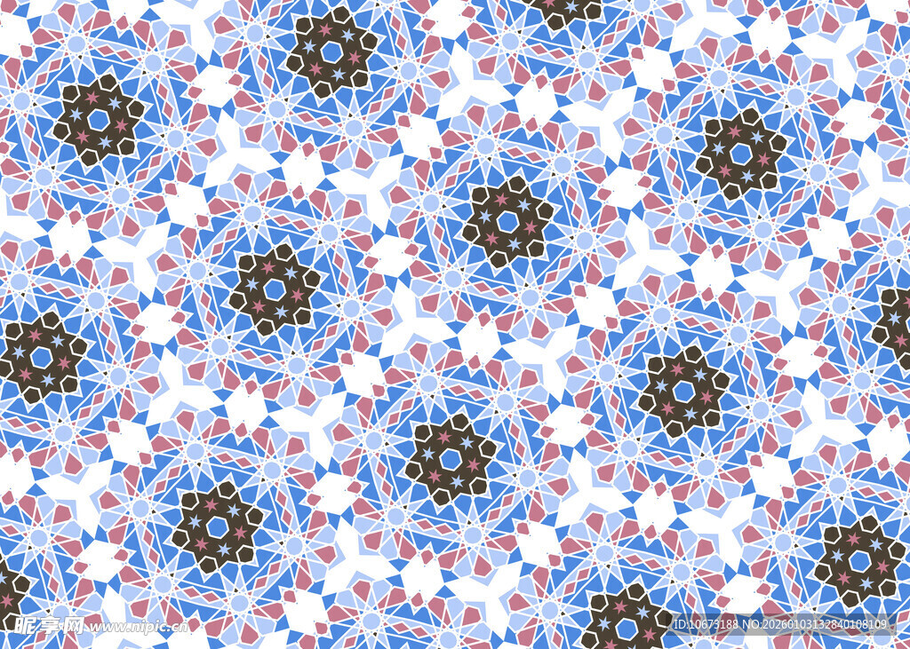 蓝白几何花纹图案背景