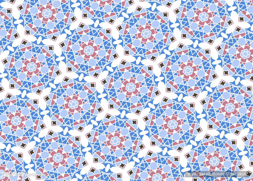 红蓝几何图案无缝背景