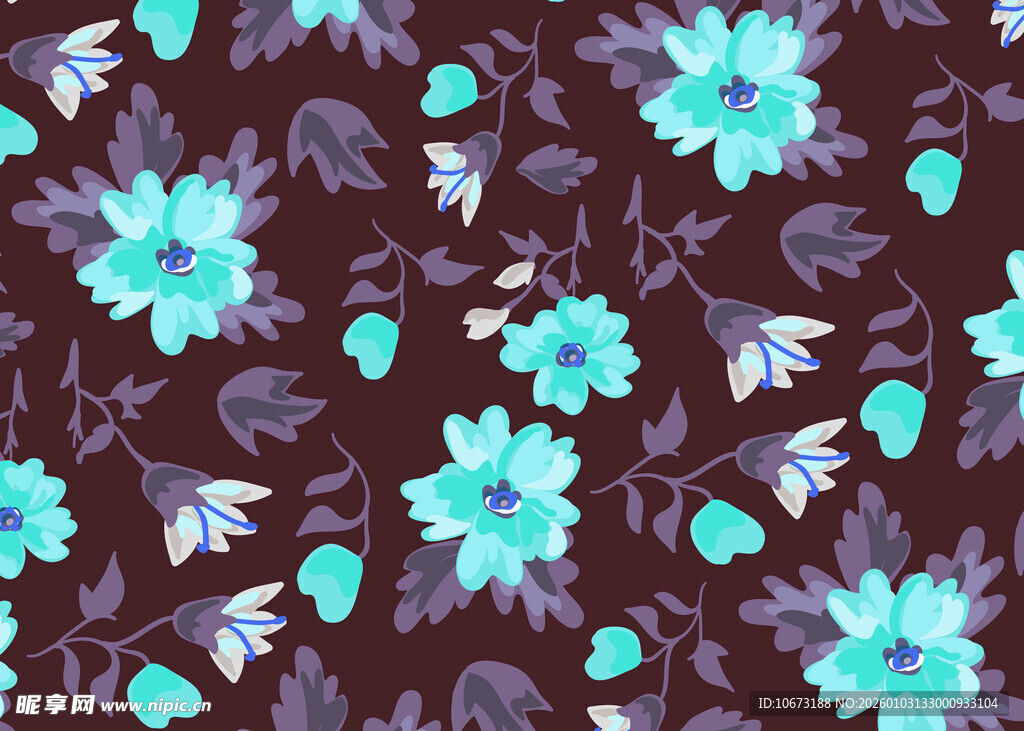 深底蓝花图案纹理