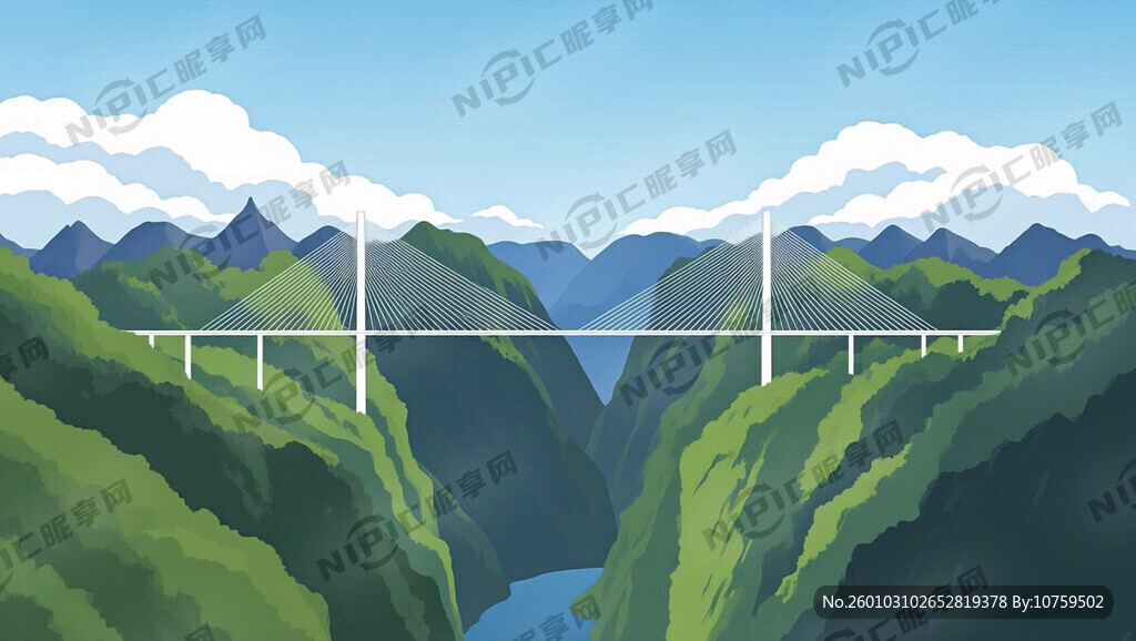 生成贵州花江峡谷大桥矢量图