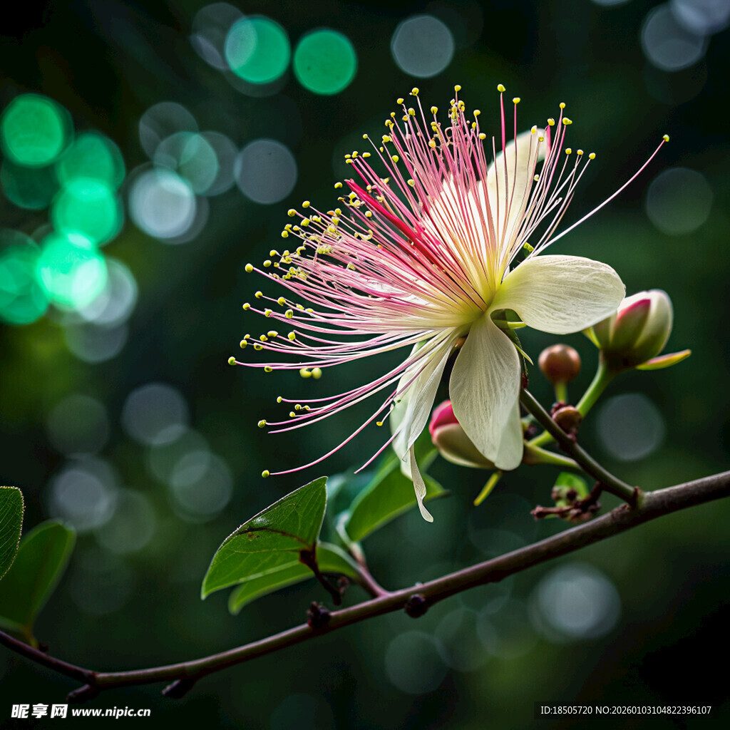 粉色花蕊绽放的美丽花朵