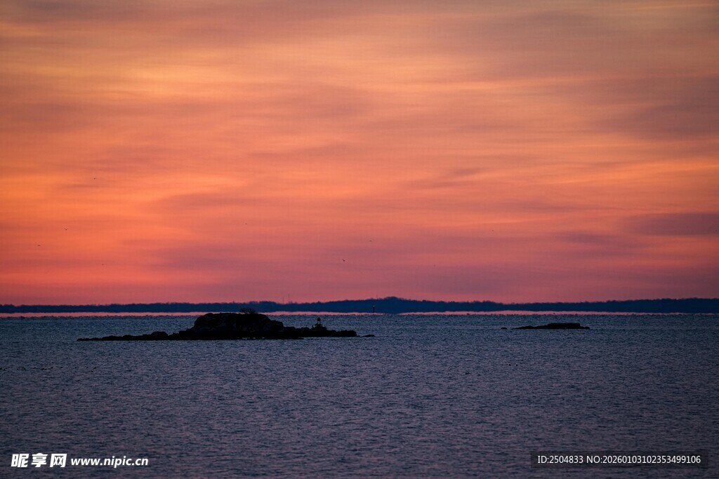 海上绚丽晚霞美景