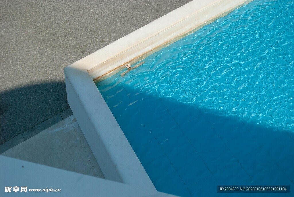 清澈泳池一角
