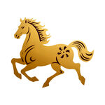 金色奔马剪纸图案