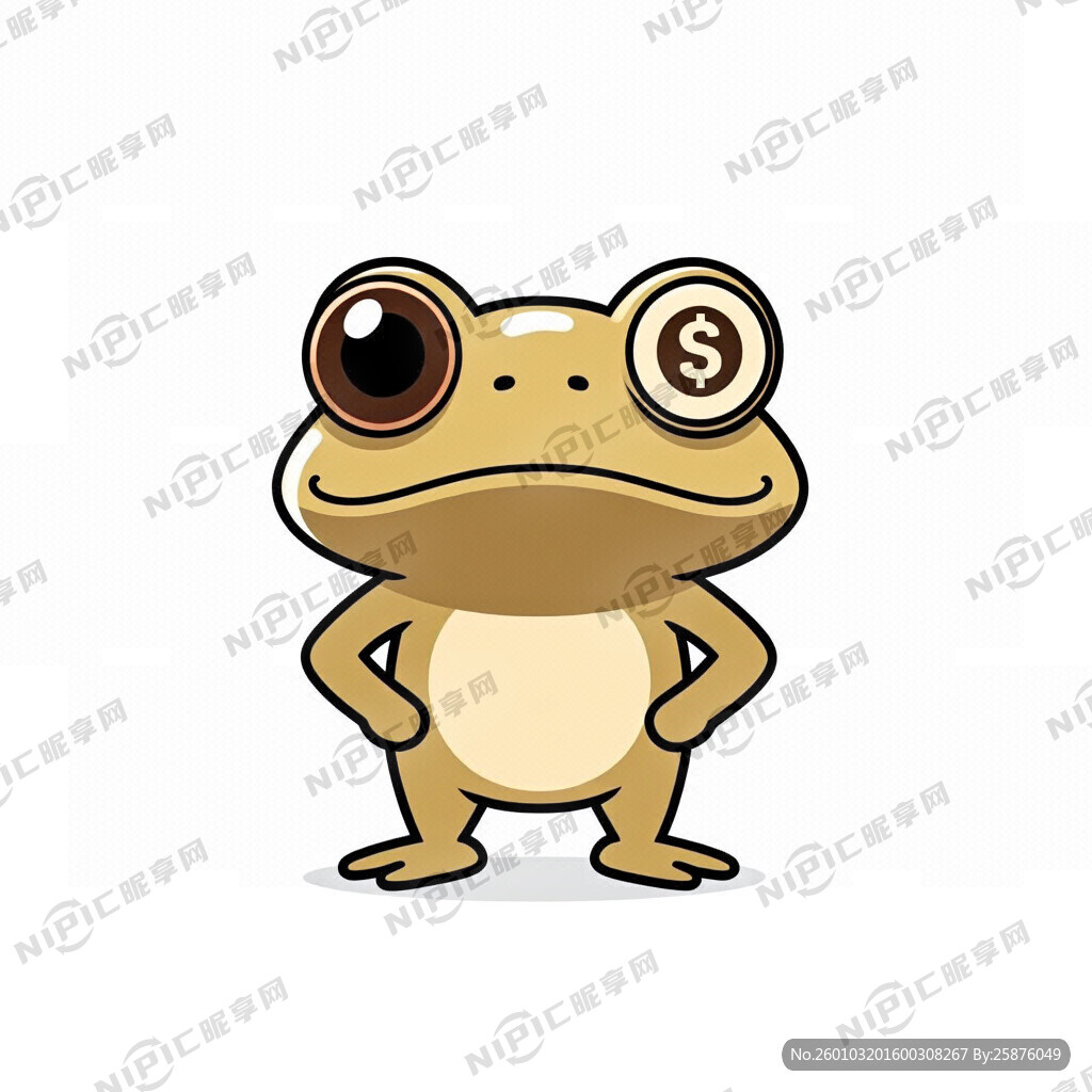 卡通的蟾蜍形象 可爱的 站立的