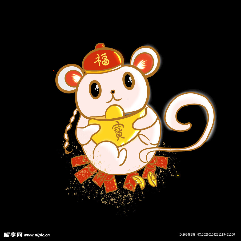 福鼠贺岁形象图