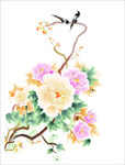 花鸟牡丹图