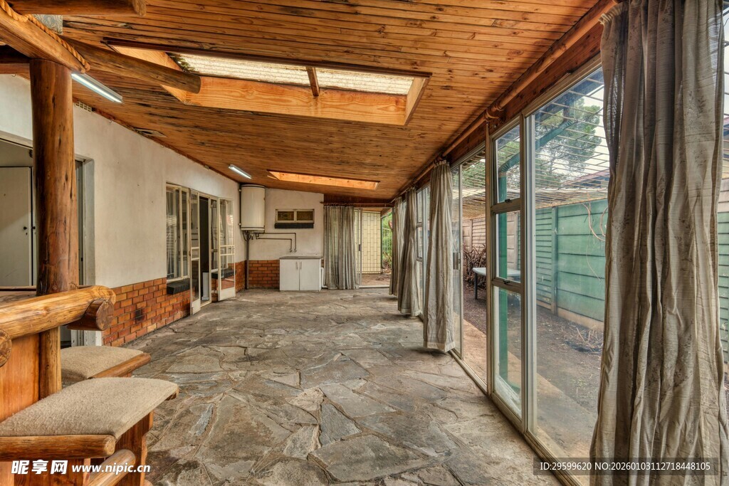 木质走廊室内空间场景