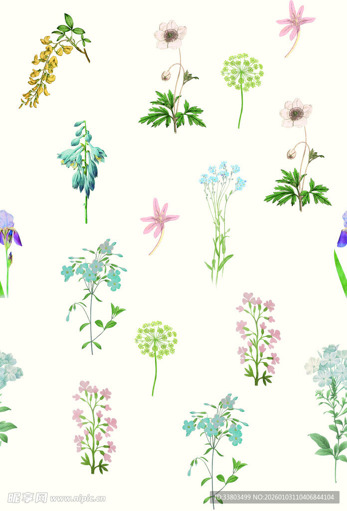 手绘清新花卉图案集合