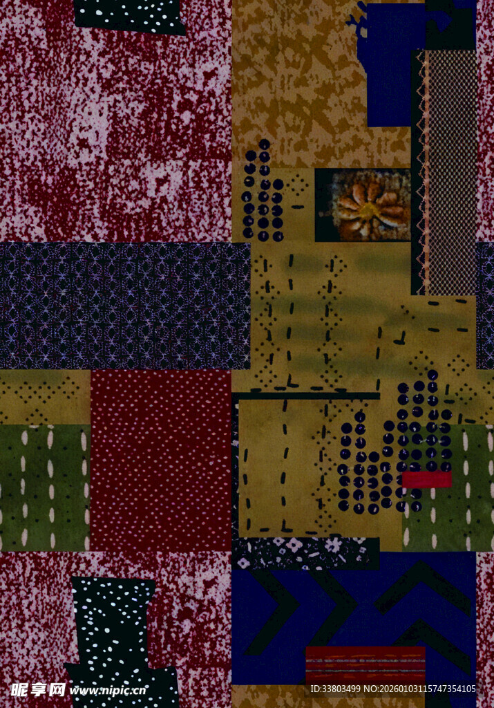 多彩拼布图案纹理