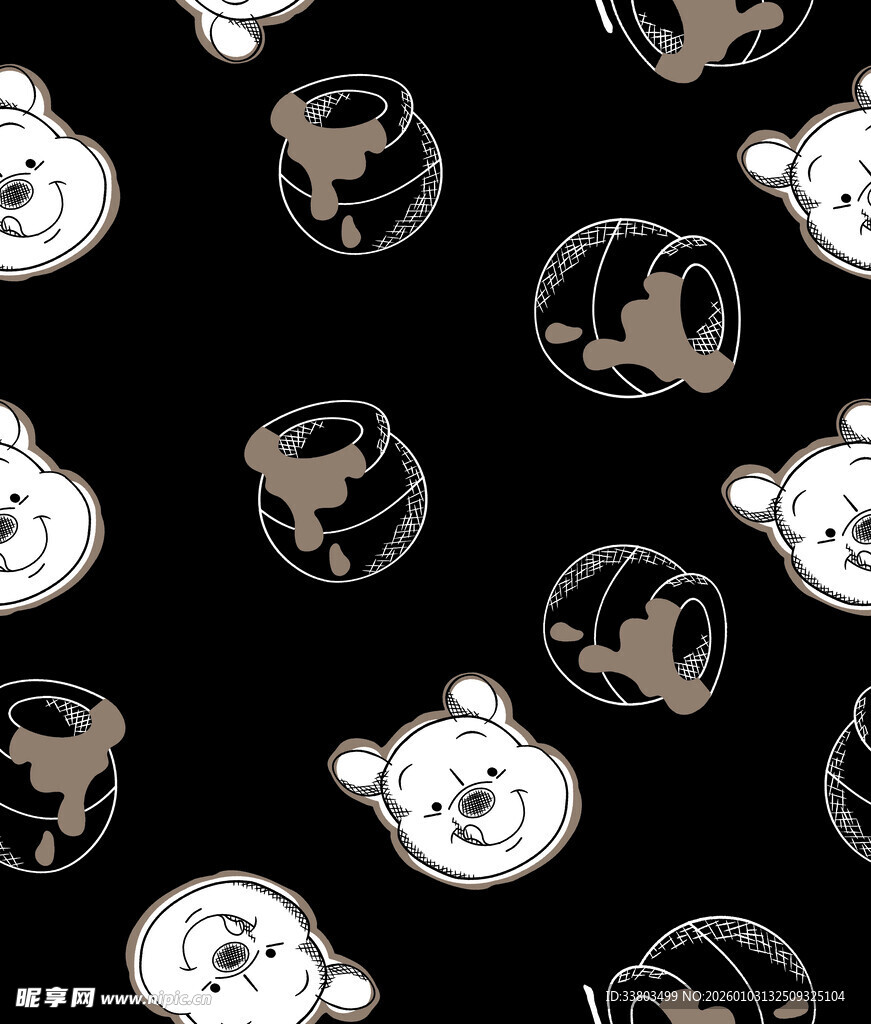 卡通熊猫咖啡杯图案背景