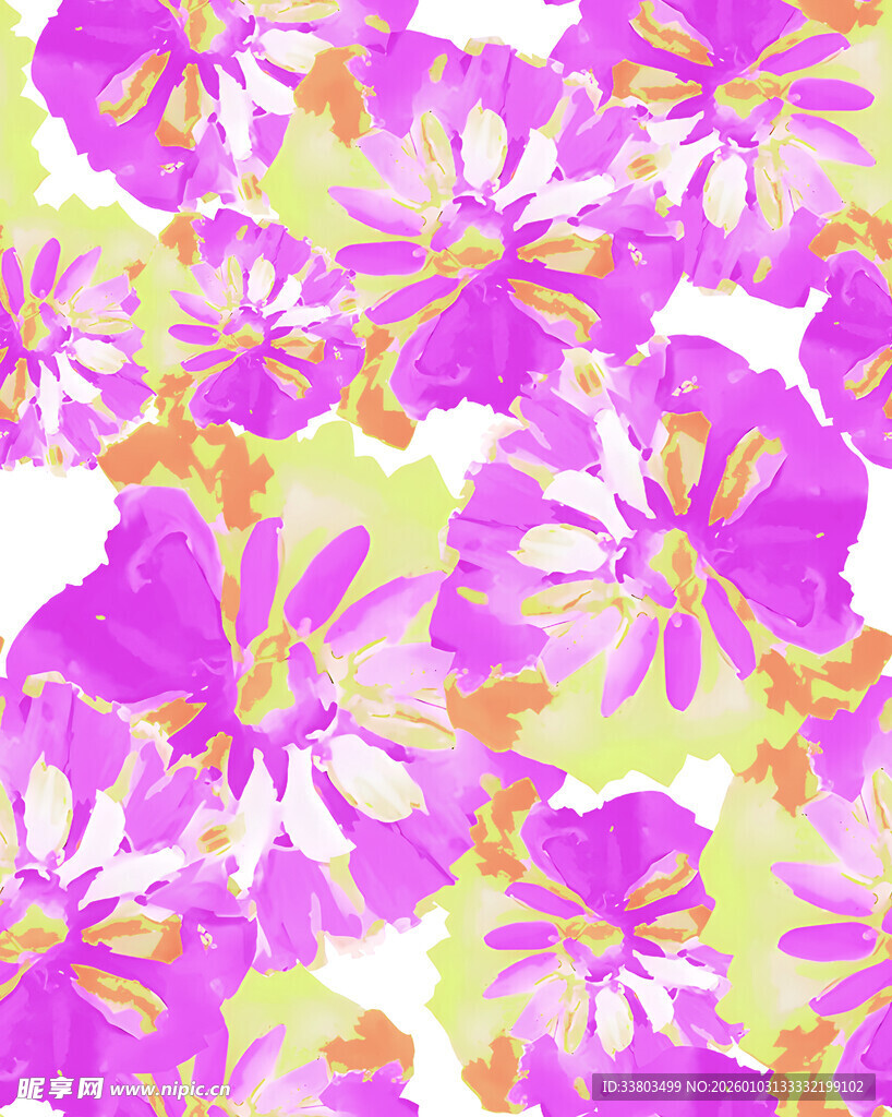 梦幻花卉图案背景