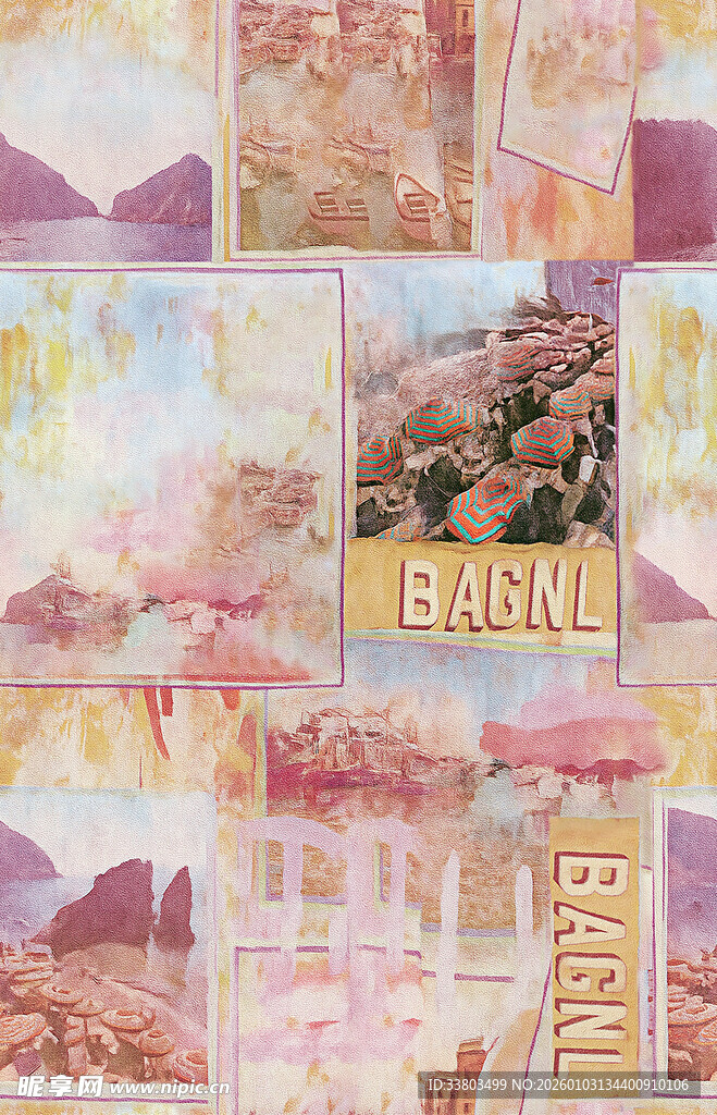 梦幻粉色系风景拼图