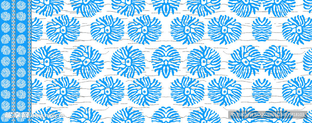 蓝白花纹图案设计素材