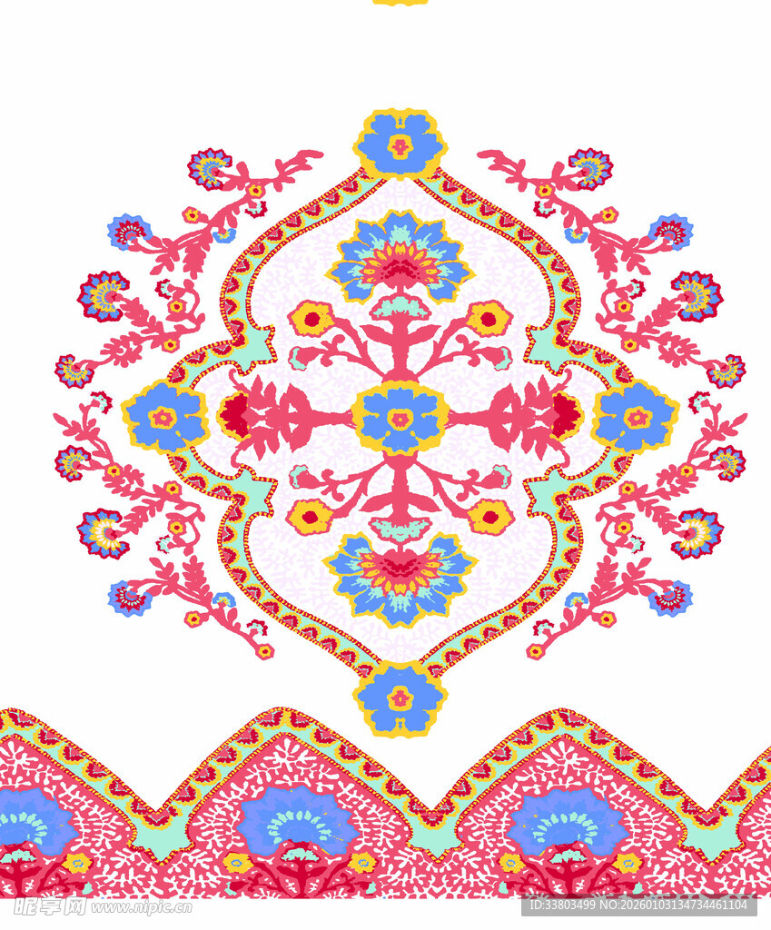 民族风精美花卉图案装饰