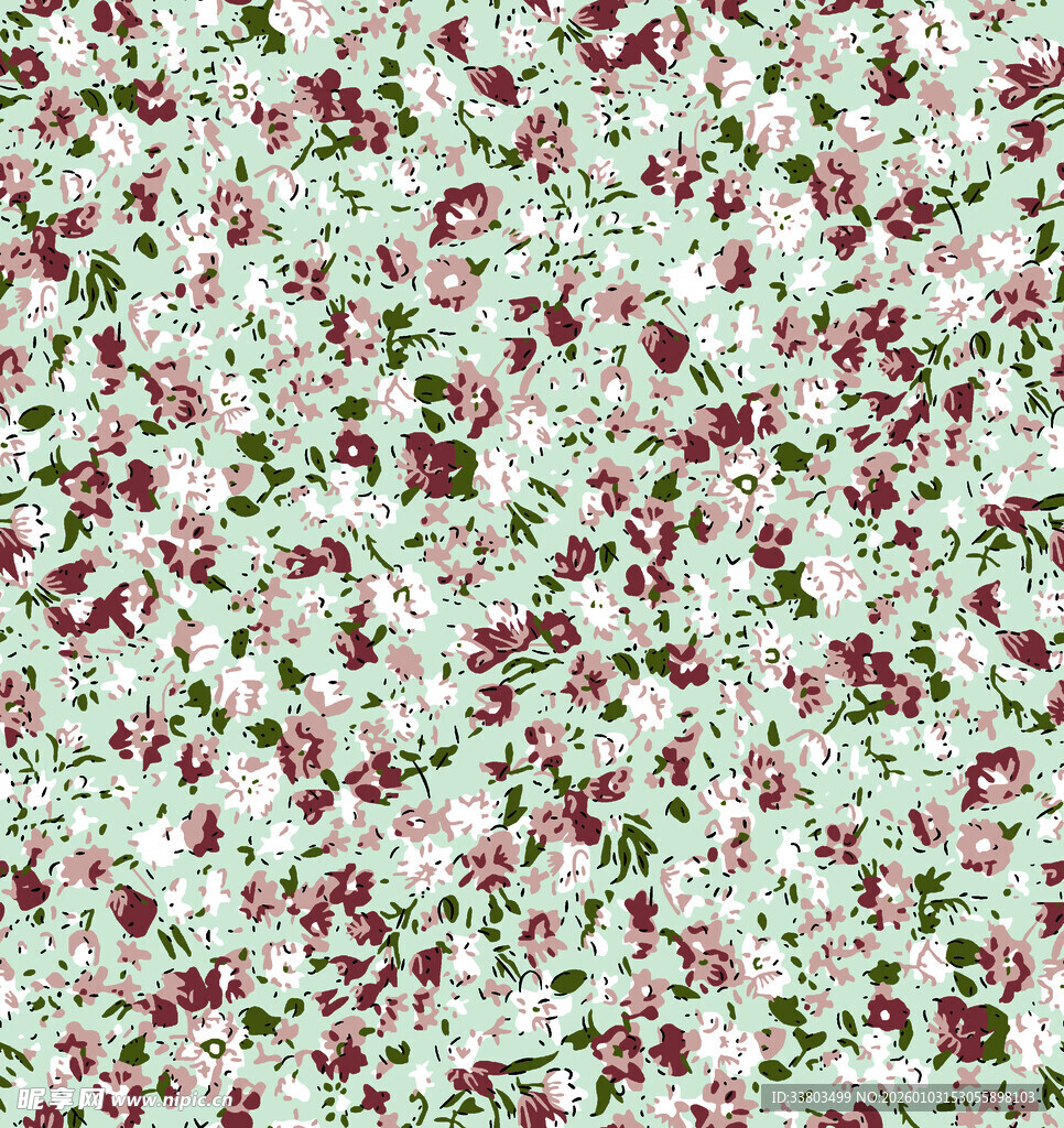 圣诞风红绿碎花图案背景