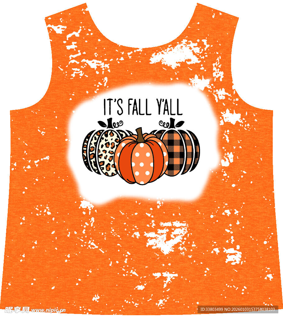 秋季主题橙色无袖上衣