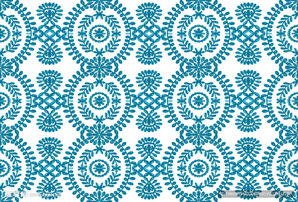 蓝白几何花纹图案设计