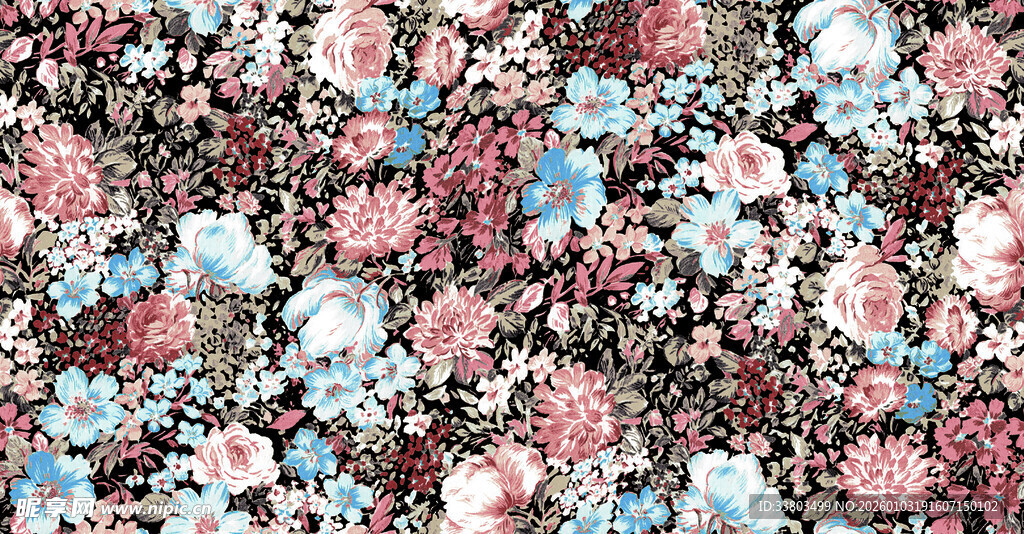 多彩花卉图案纹理