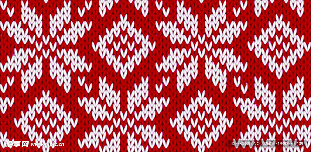 红色雪花针织图案纹理