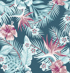 热带花卉植物图案背景