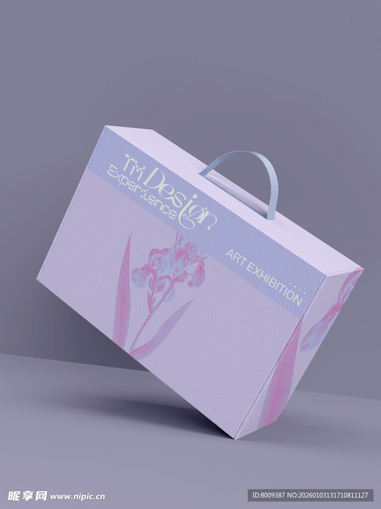 紫色手提蛋糕盒展示