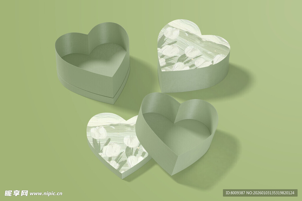 心形饼礼品盒样机