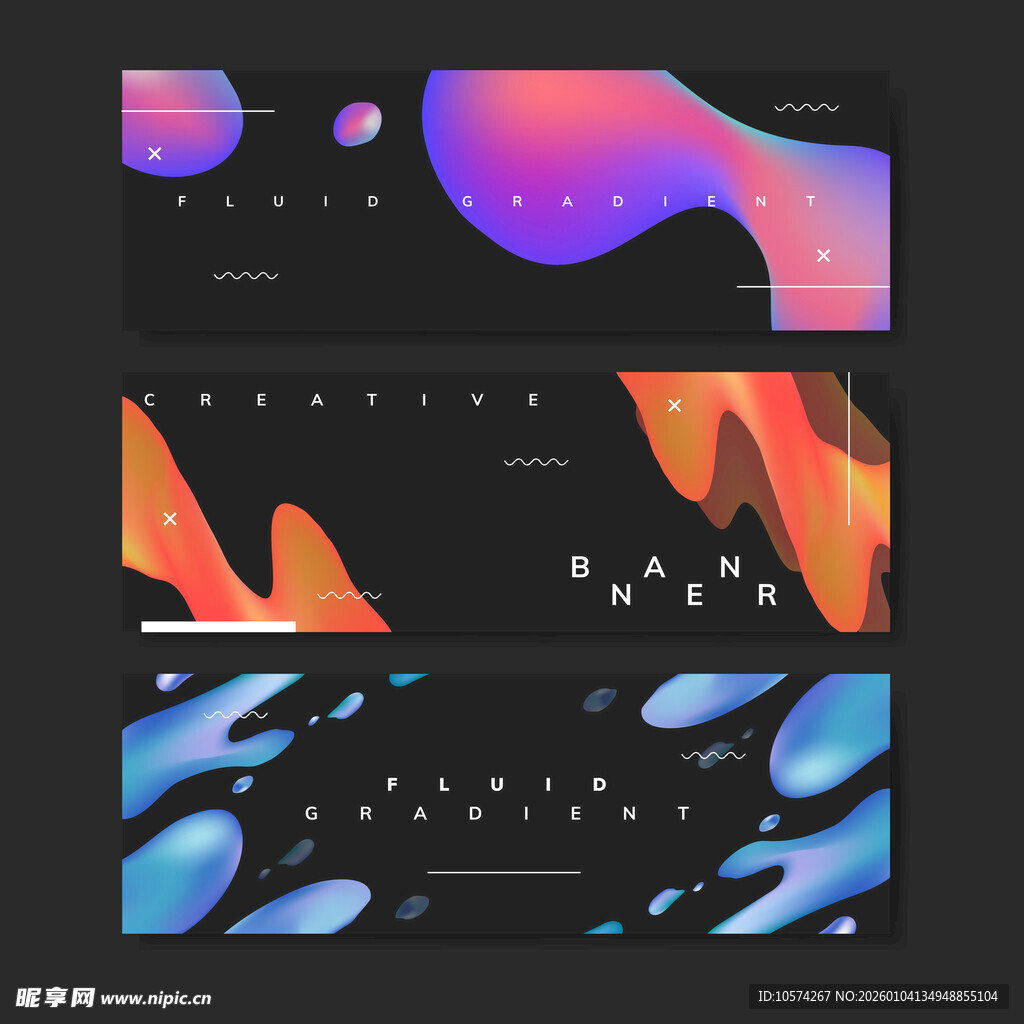 多彩流体风格网页设计界面